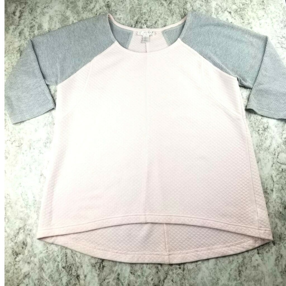 Kenar | Raglan Pink Gray Mesh High Low Tee Top L